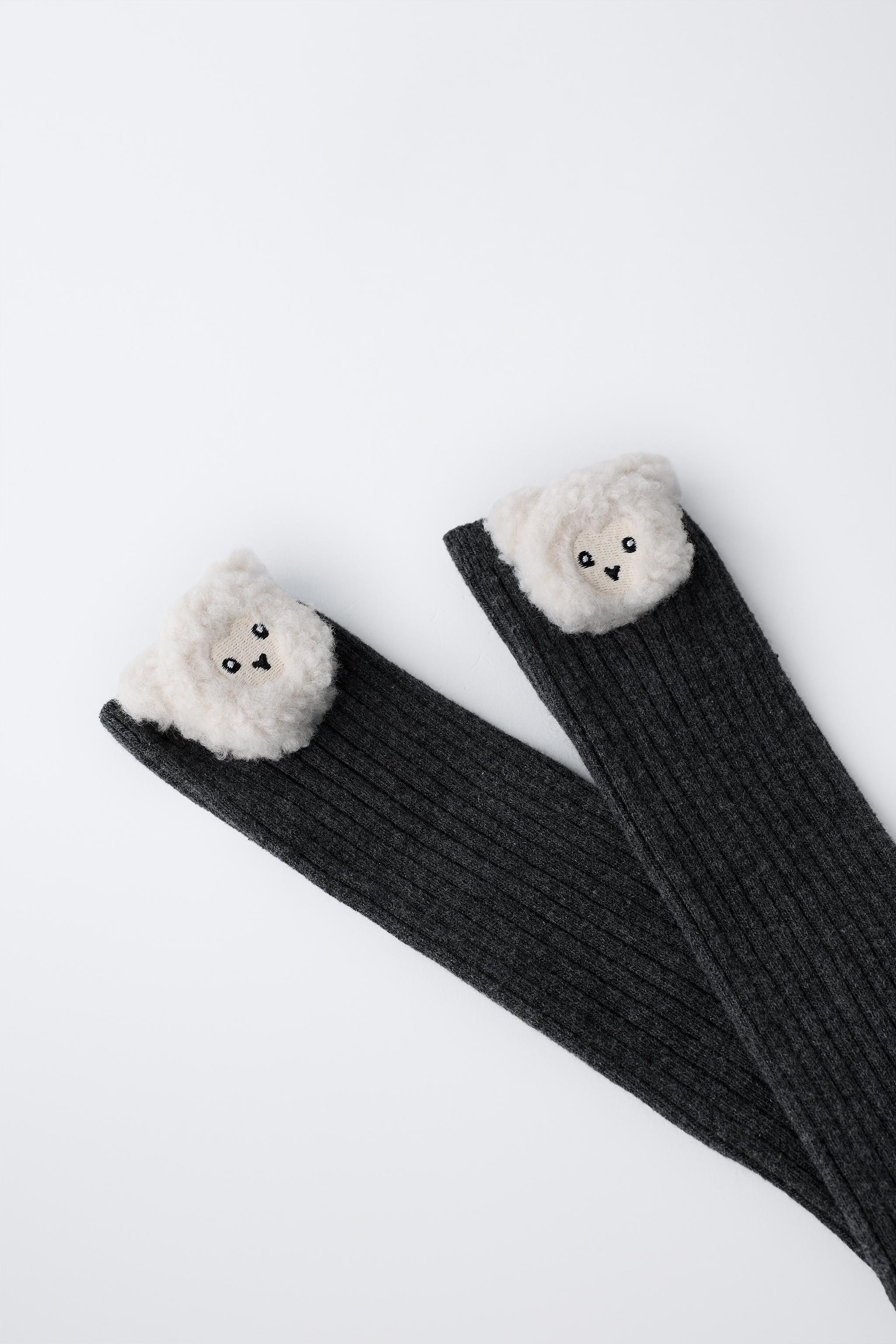 LONG RIBBED SOCKS WITH ANIMAL DETAIL